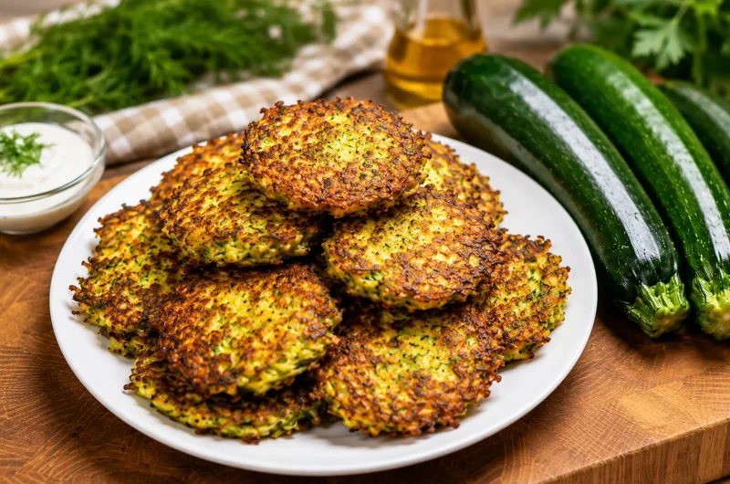 Crispy Zucchini Fritters with Cheese