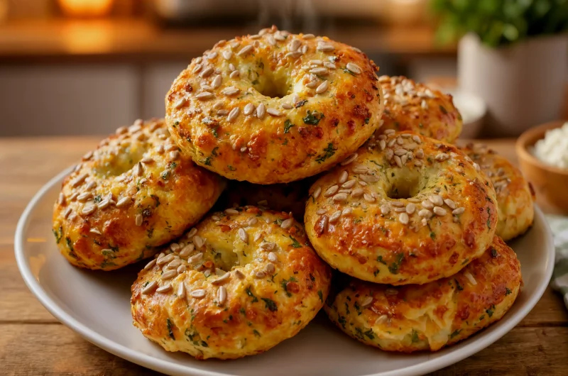 High Protein Cottage Cheese Bagels